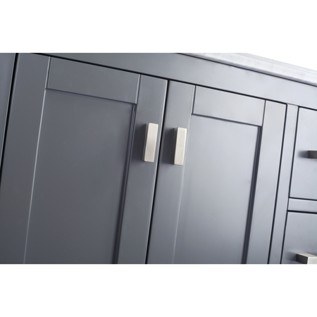 Laviva Wilson 42, Grey Cabinet & Matte White VIVA Stone Surface Countertop 313ANG-42G-MW
